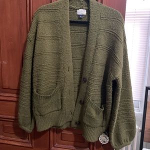 Universal Thread (target) olive chunky knit cardigan XS